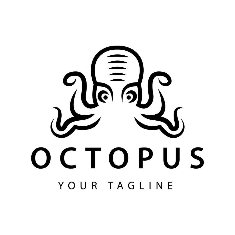 Octopus logo ontwerp inspiratie. wijnoogst embleem lap kan worden gebruikt voor restaurant logo vector