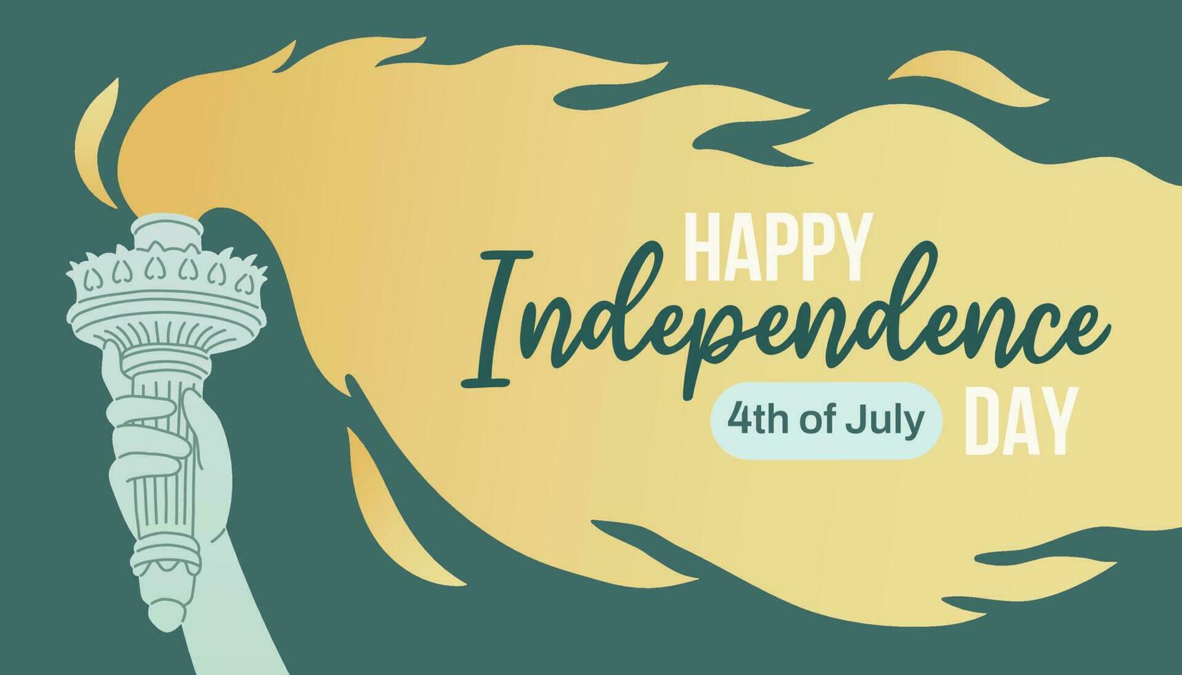 gelukkig onafhankelijkheid dag, 4e van juli, onafhankelijkheid dag Verenigde Staten van Amerika banier, groet ontwerp met hand- getrokken elementen. vector illustratie