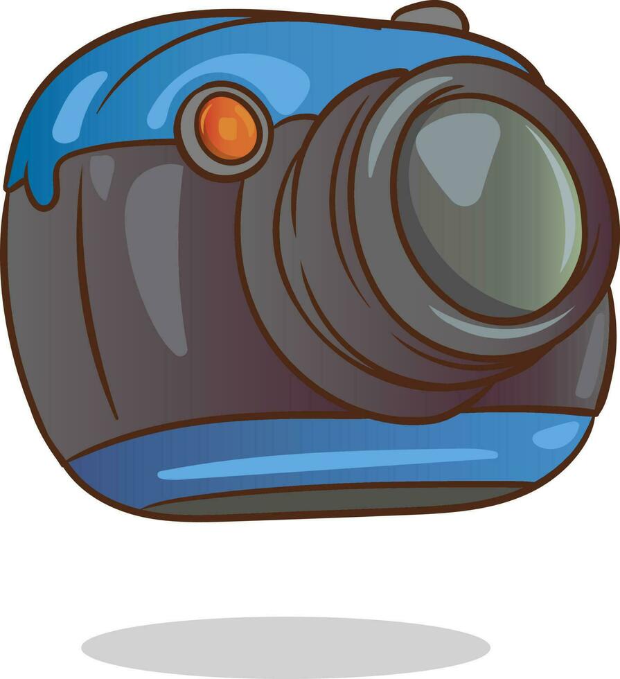 een blauw camera met een rood licht is Aan een wit achtergrond. vector