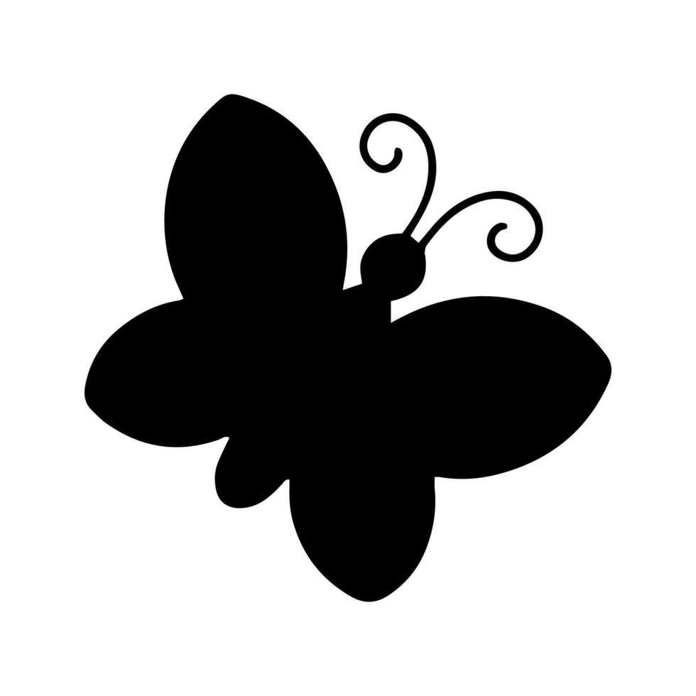 zwart silhouet. insect vlinder. ontwerp element. vector illustratie geïsoleerd Aan wit achtergrond. sjabloon voor boeken, stickers, affiches, kaarten, kleren.