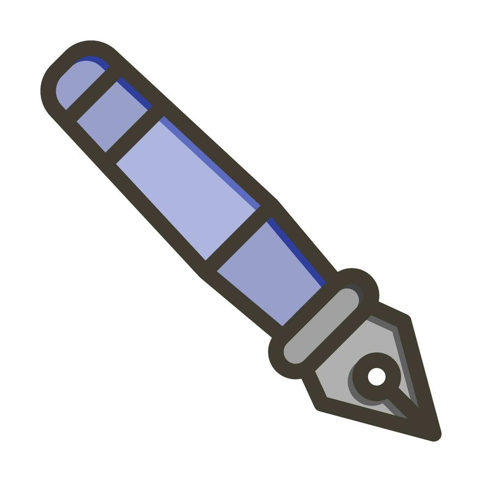 fontein pen vector dik lijn gevulde kleuren icoon ontwerp