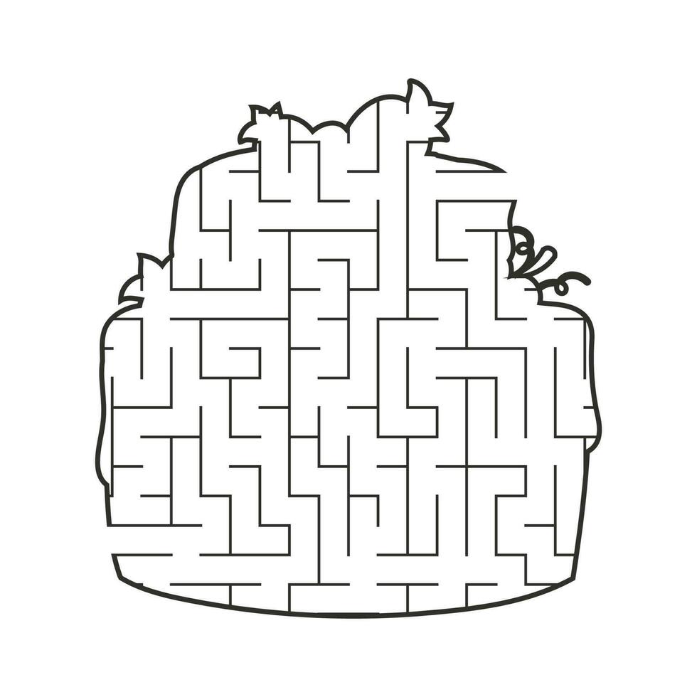 abstracte doolhof. spel voor kinderen. puzzel voor kinderen. labyrint raadsel. de juiste weg vinden. onderwijs werkblad. vector