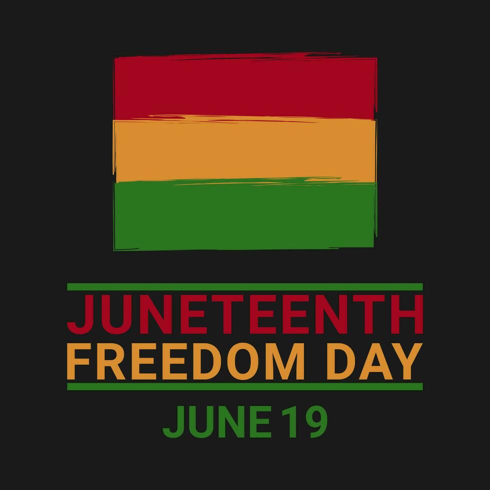 juneteenth vrijheid dag ontwerp sjabloon Aan zwart achtergrond, groet kaart vector