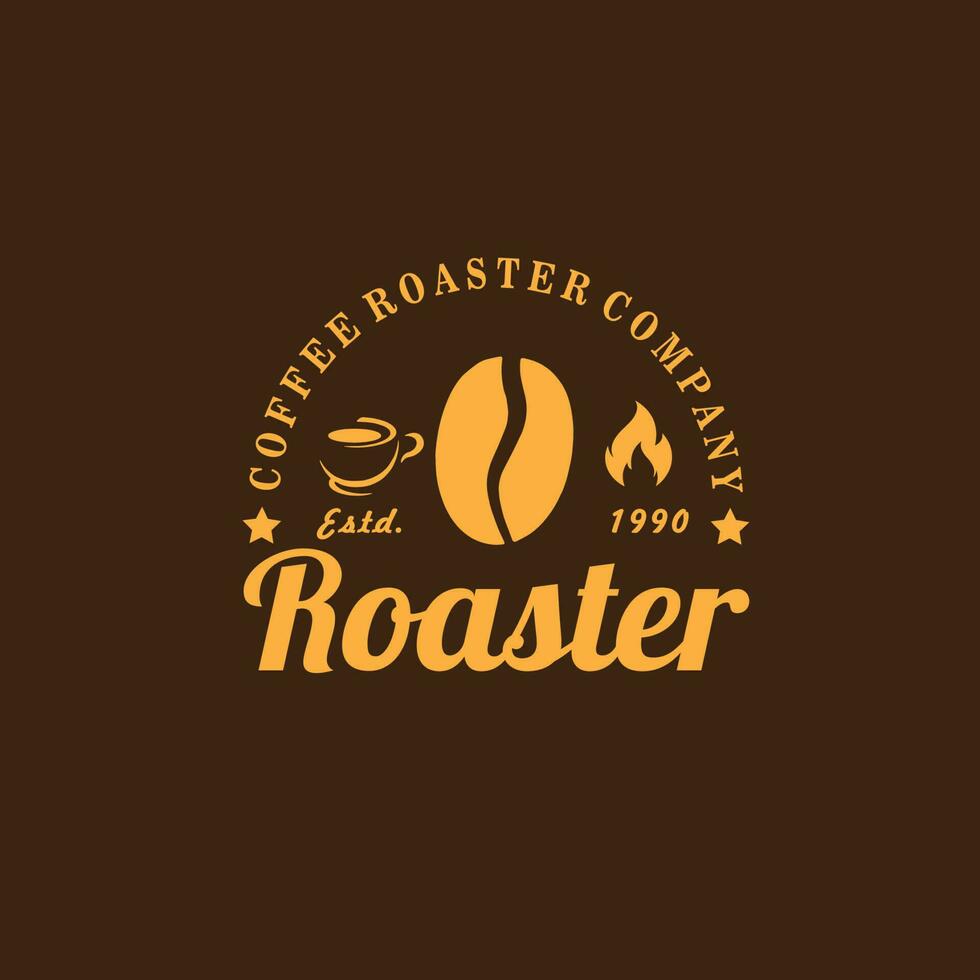 ontwerp logo koffie brander vector illustratie