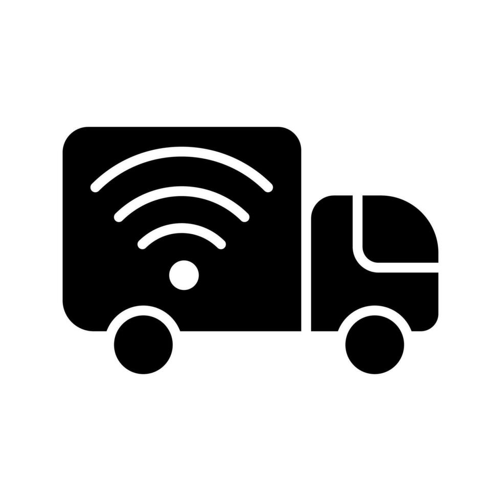 vrachtauto met Wifi symbool vector