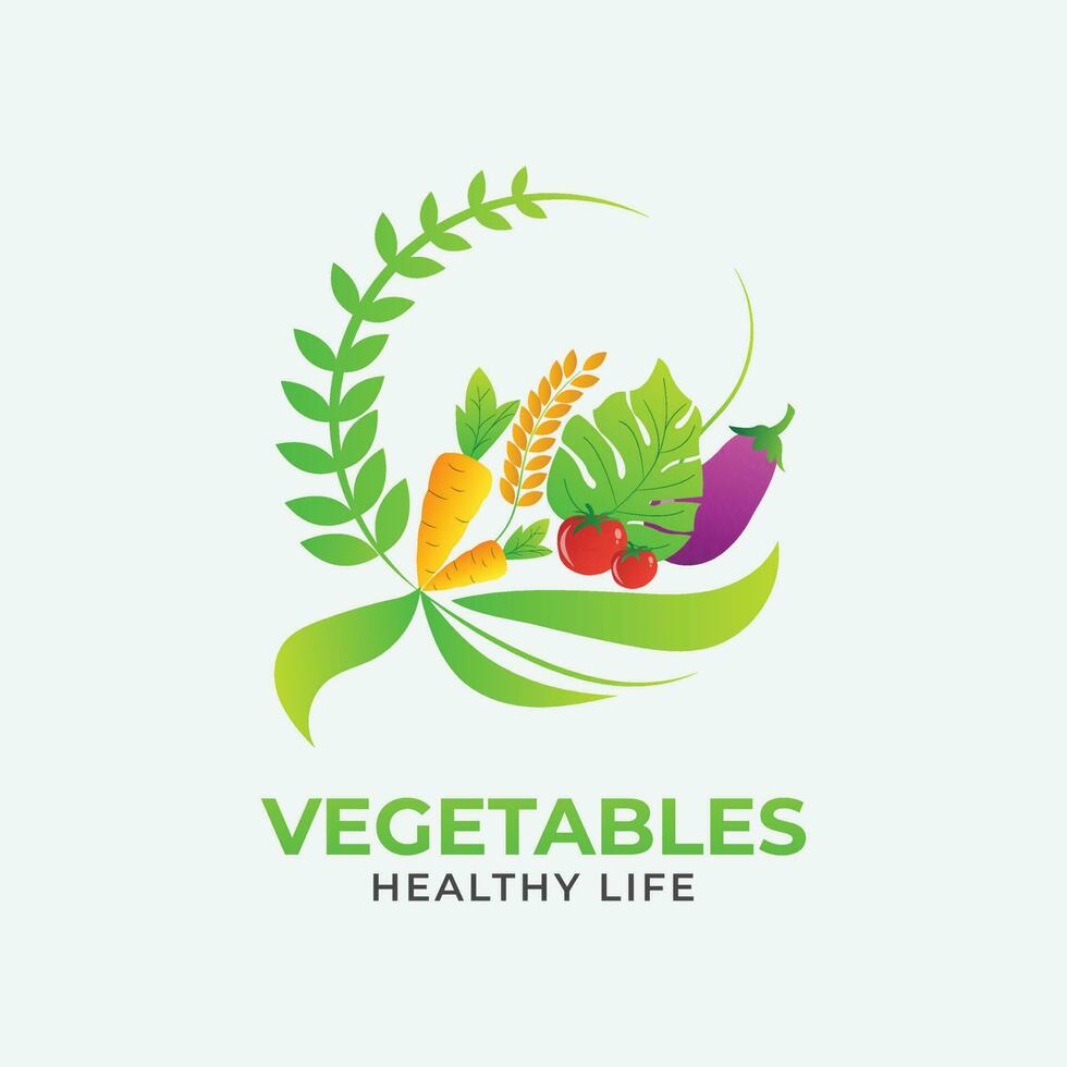biologisch groente logo vector sjabloon