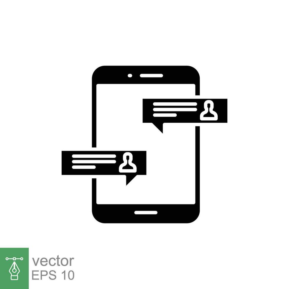 online vergadering icoon. gemakkelijk solide stijl. telefoon, persoon, mensen chatten, bedrijf team, technologie concept. zwart silhouet, glyph symbool. vector illustratie geïsoleerd Aan wit achtergrond. eps 10.