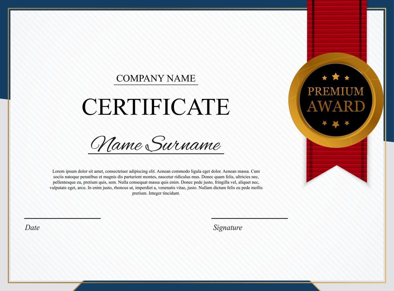 certificaat sjabloon achtergrond award diploma ontwerp leeg vector