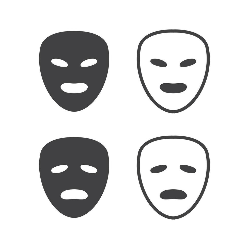 theater masker icoon in modieus vlak stijl geïsoleerd vector illustratie.