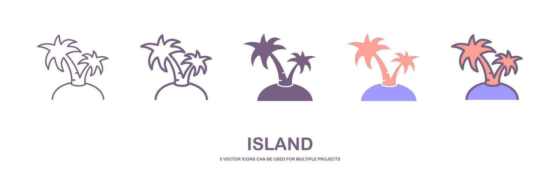 eiland lineair icoon concept. eiland lijn vector teken. eiland icoon vector, symbool, illustratie.