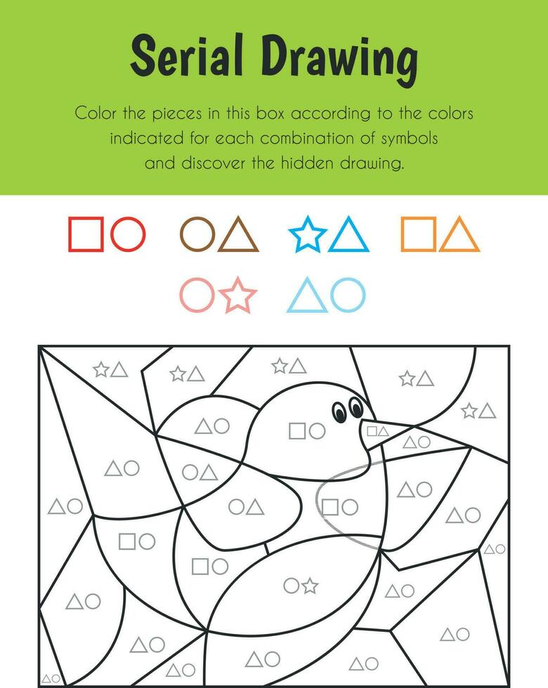 serieel tekening leerzaam vel. primair module voor aandacht en perceptie. 5-6 jaren oud. leerzaam lakens serie vector