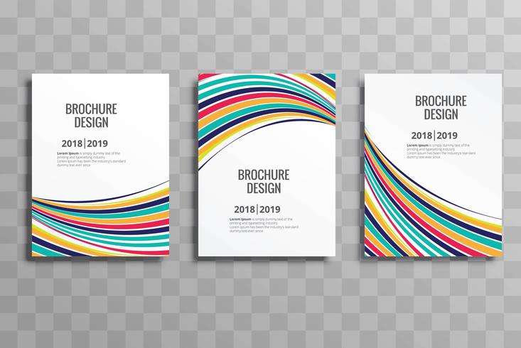 Elegante kleurrijke golf bedrijfsbrochure sjabloon set vector