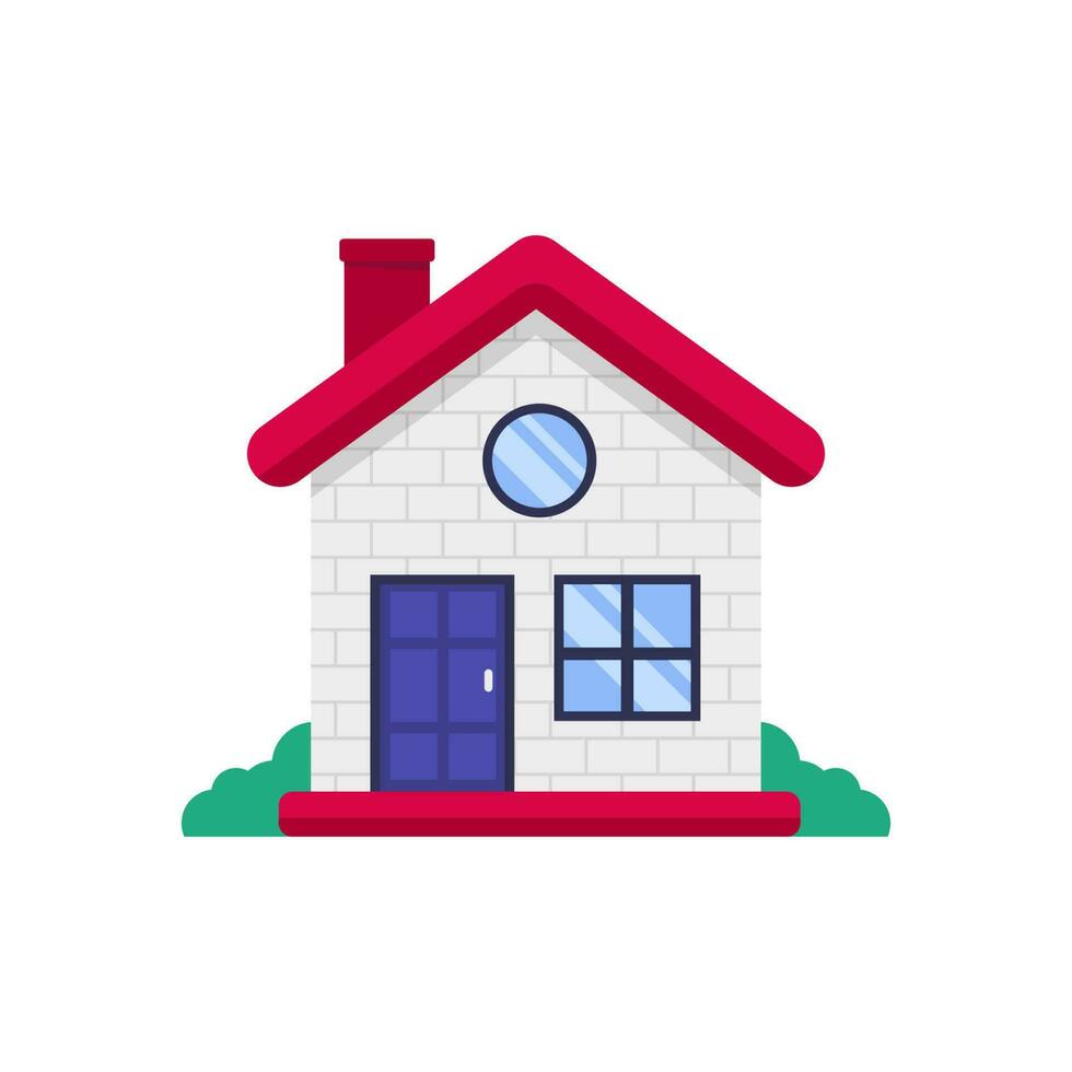 gemakkelijk huis gebouw vector illustratie in vlak stijl geïsoleerd Aan wit achtergrond