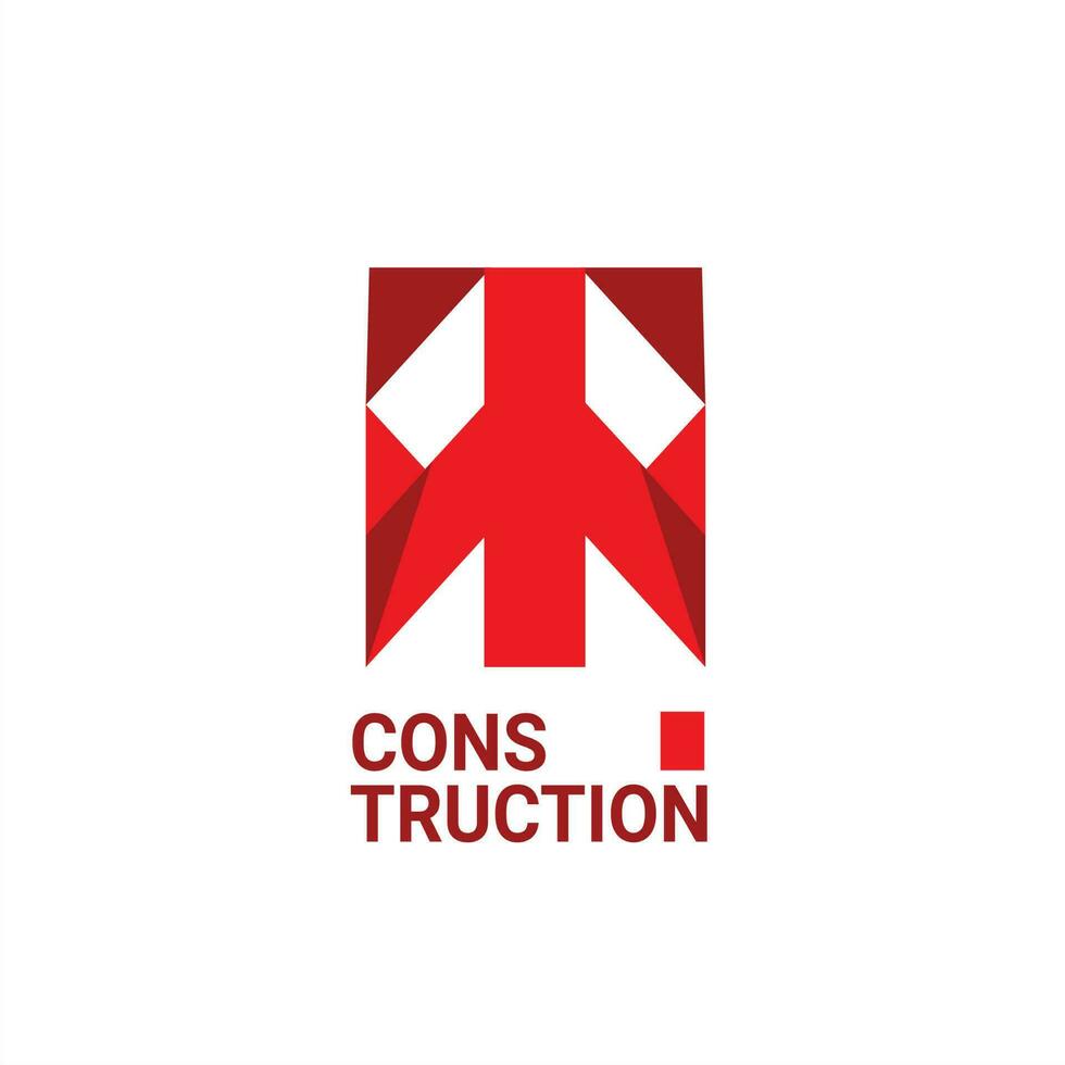 omhoog pijl met doos negatief logo voor bouw vector icoon illustratie
