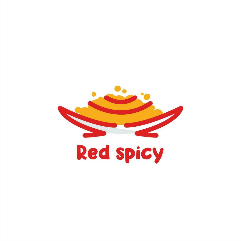 rijst- logo met bord minimalistische modern vector pittig keuken