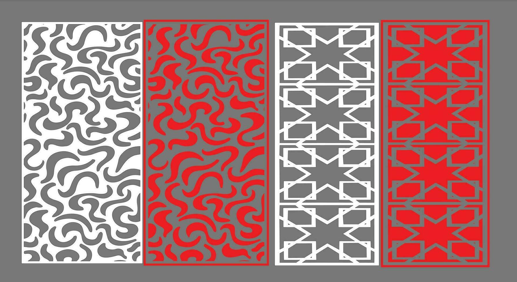 decoratief muur panelen reeks jali ontwerp cnc patroon, laser snijdend patroon, router cnccutting.jali laser besnoeiing decoratief paneel reeks met kant patroon. vector