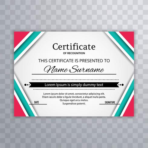 Moderne kleurrijke certificaatsjabloon vector