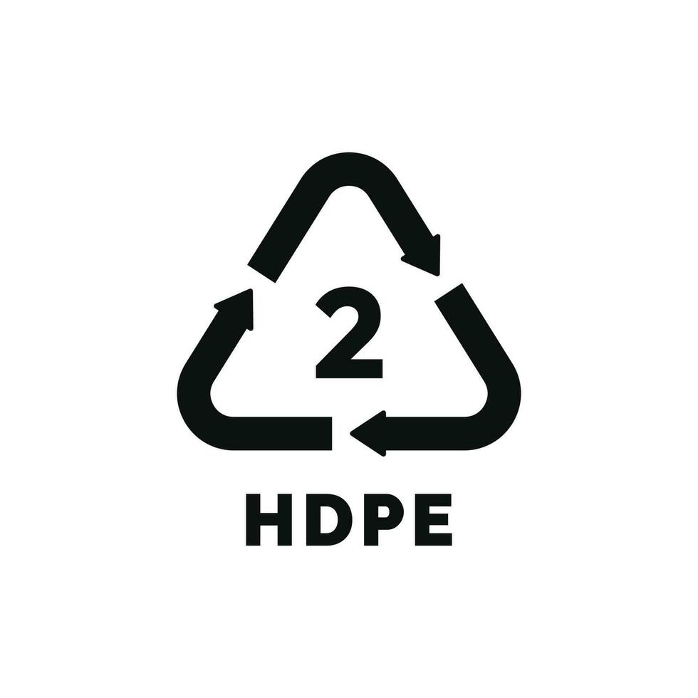 hdpe 2 plastic recycle symbool icoon vector