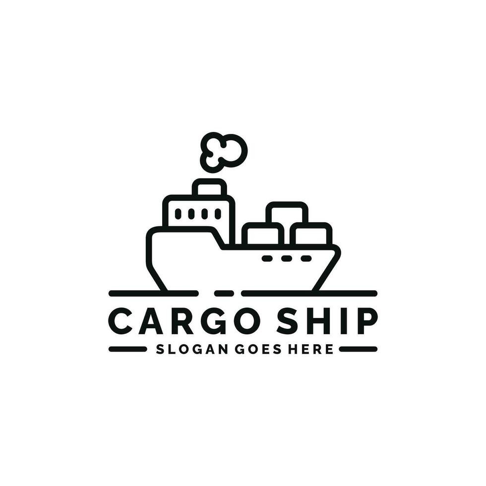 lading schip logo ontwerp vector illustratie