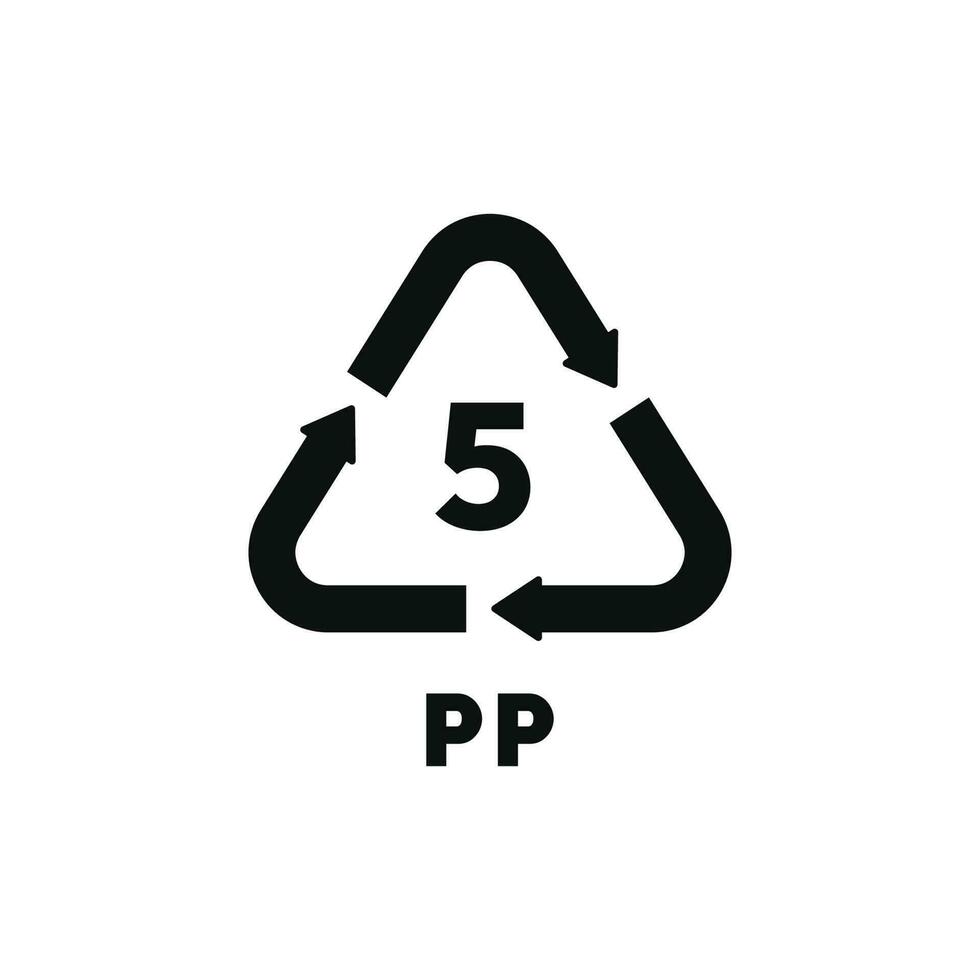 pp 5 plastic recycle symbool icoon vector