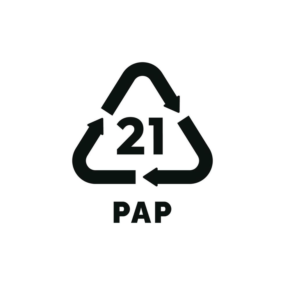 pap 21 plastic recycle symbool icoon vector