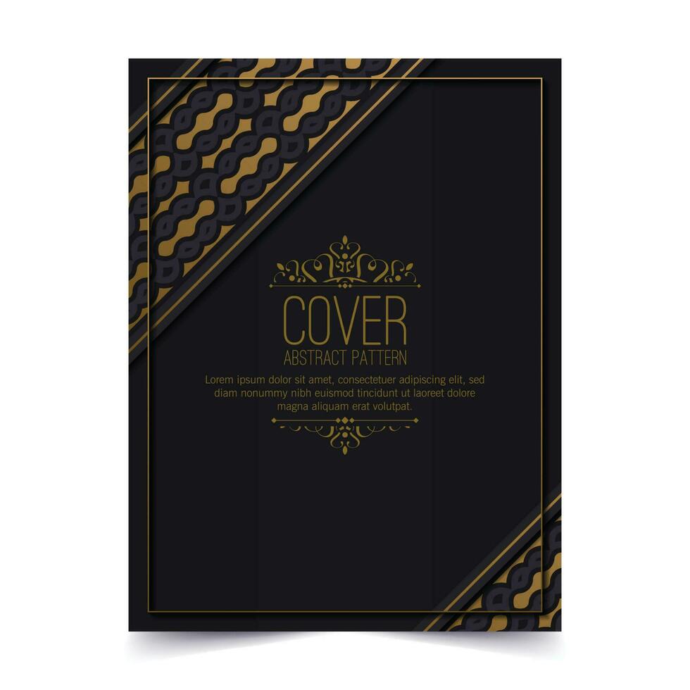 luxe donkere rand ornament patroon cover vector