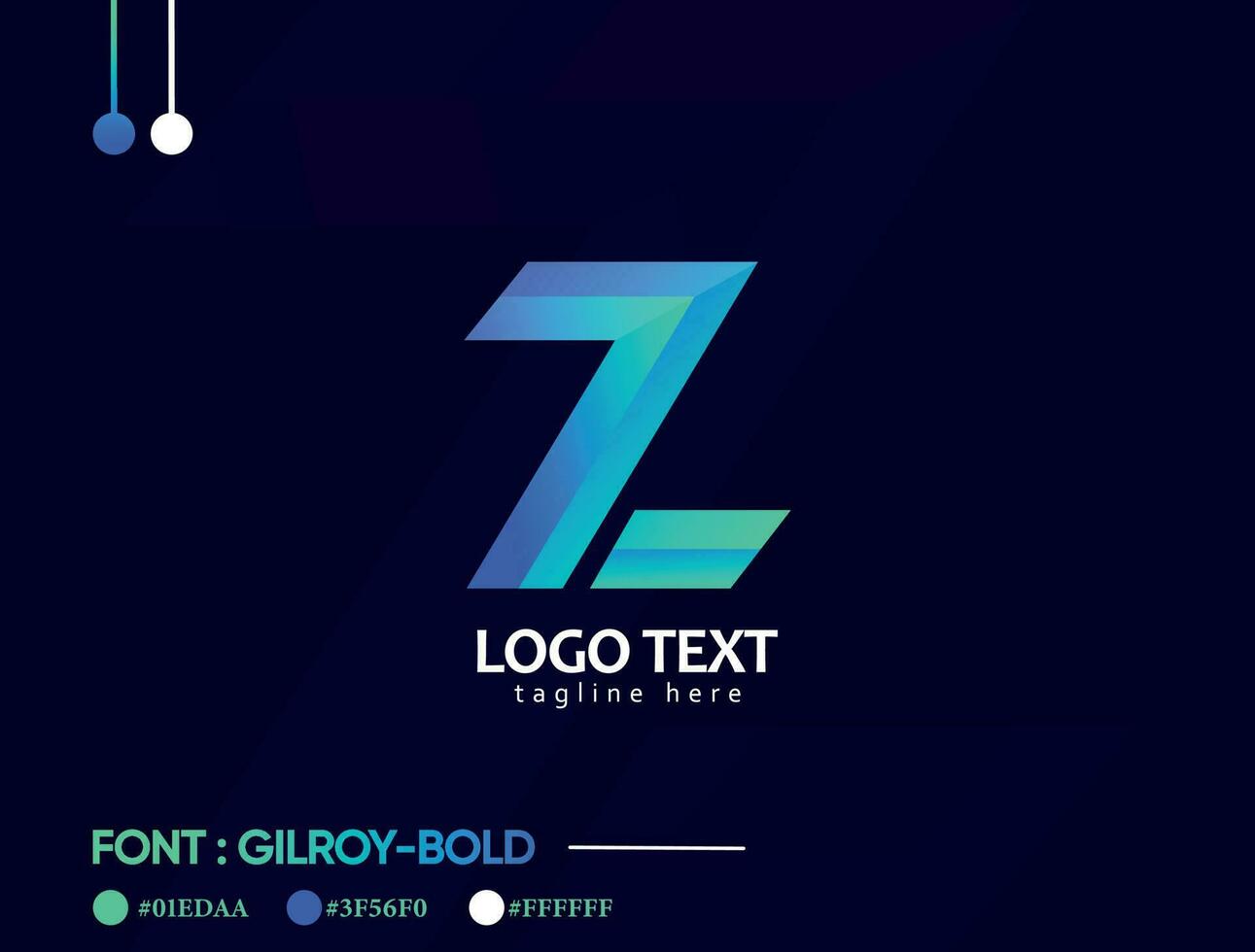 brief z en l bedrijf logo ontwerp sjabloon, helling kleur met zwart achtergrond en premie vector. vector