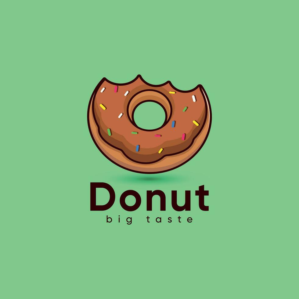 smaak uniek voedsel illustratie donuts logo met een beet genomen uit van het. en donut icoon ontwerp met donut sjabloon elementen met vector kleur embleem.