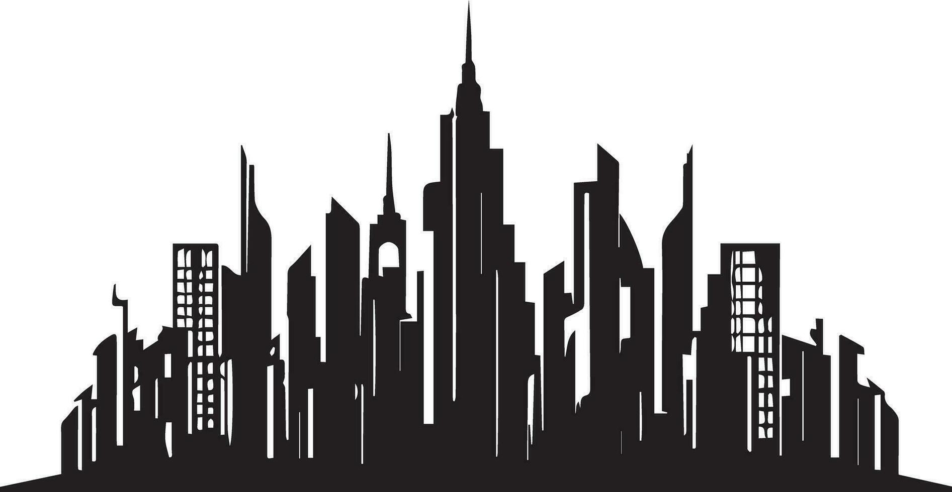 stad vector silhouet illustratie, een modern gebouw stad silhouet, gebouw stad