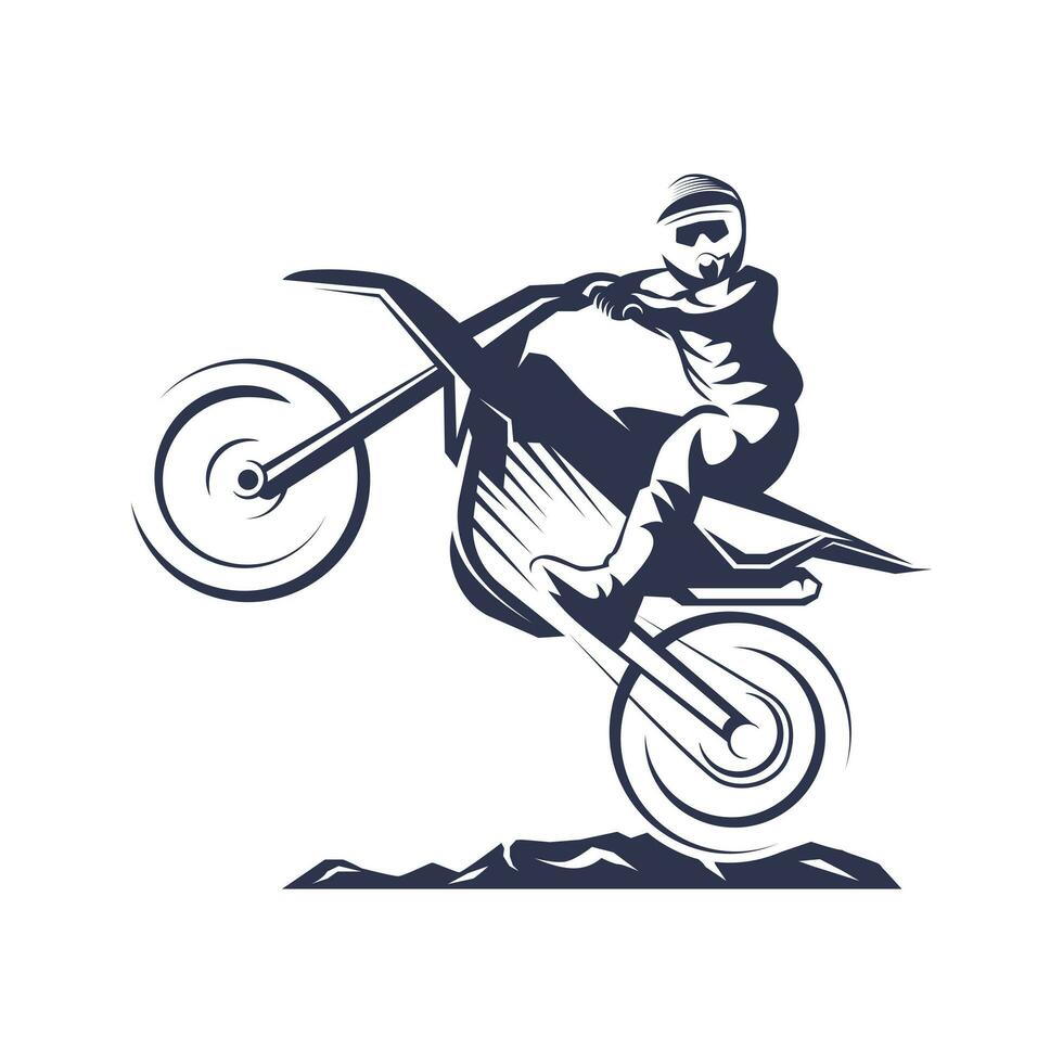 motorcross silhouet logo vector
