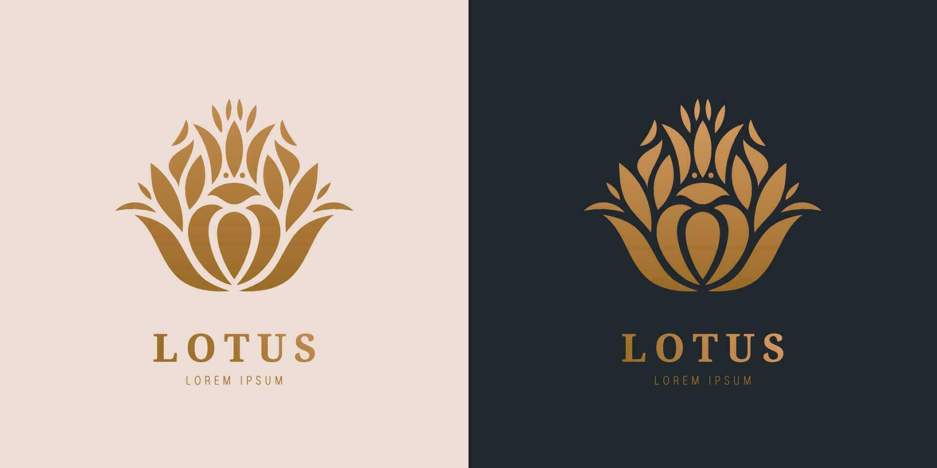 vector gouden kalm, kom tot rust lotus logo. abstract bloem icoon silhouet. gebruik voor spa, cosmetica, massage, yoga, ontspanning, enz.