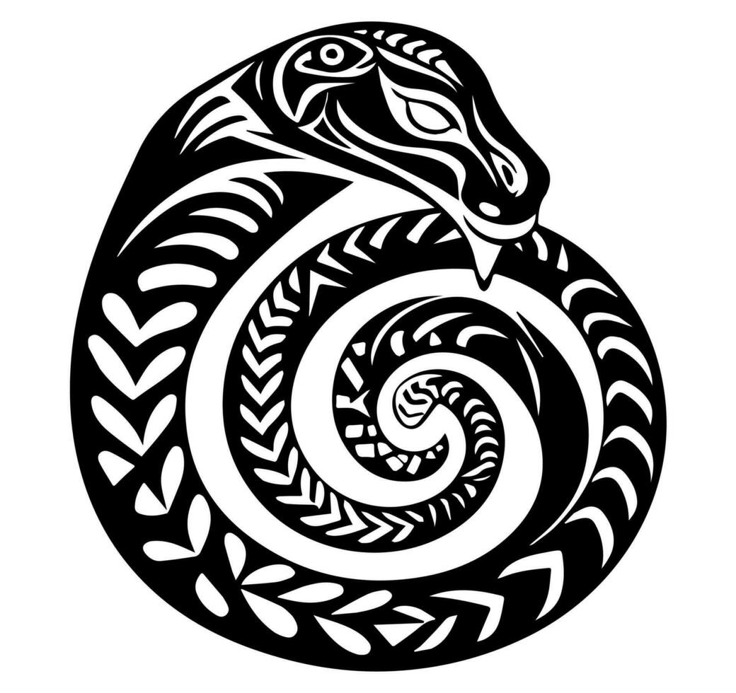 reeks van polynesisch elementen, icoon, glyph, vector, isoleren, silhouet, totem, tatoeëren vector