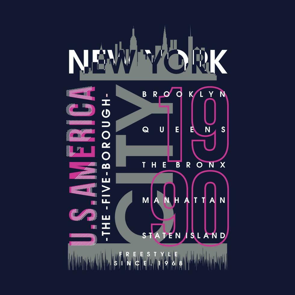 nieuw york stad abstract grafisch, typografie vector, t overhemd ontwerp illustratie, mooi zo voor klaar afdrukken, en andere gebruik vector