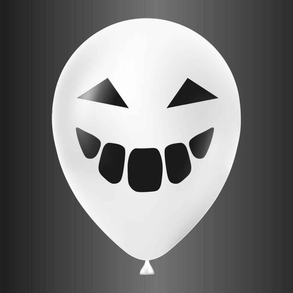 halloween wit ballon illustratie met eng en grappig gezicht geïsoleerd Aan donker achtergrond vector