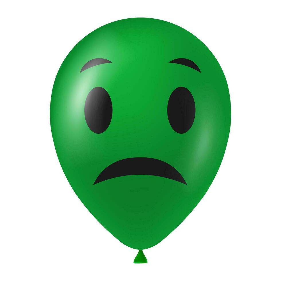 halloween groen ballon illustratie met eng en grappig gezicht vector