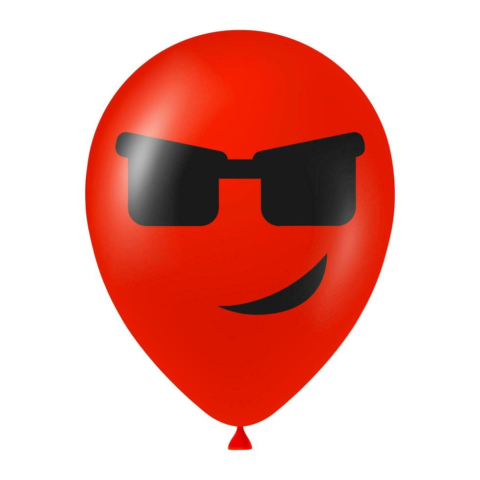 halloween rood ballon illustratie met eng en grappig gezicht vector