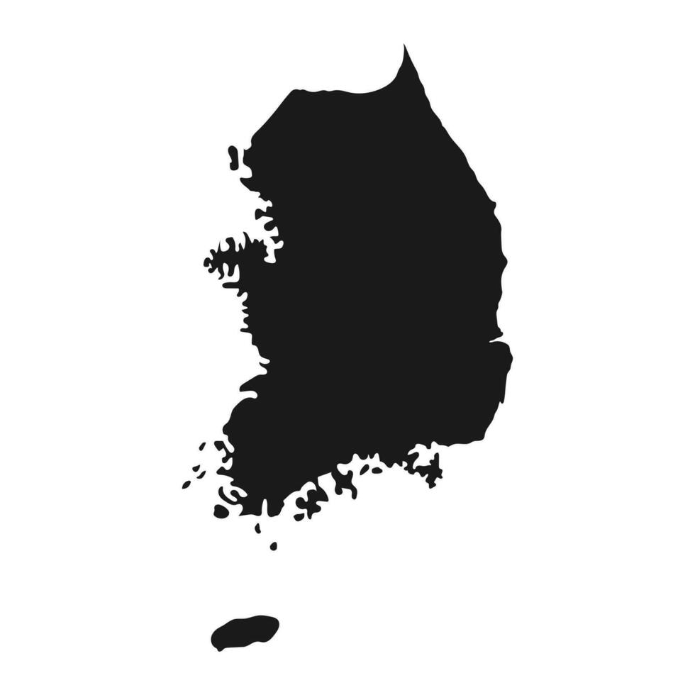 zeer gedetailleerde kaart van zuid-korea met randen geïsoleerd op de achtergrond vector