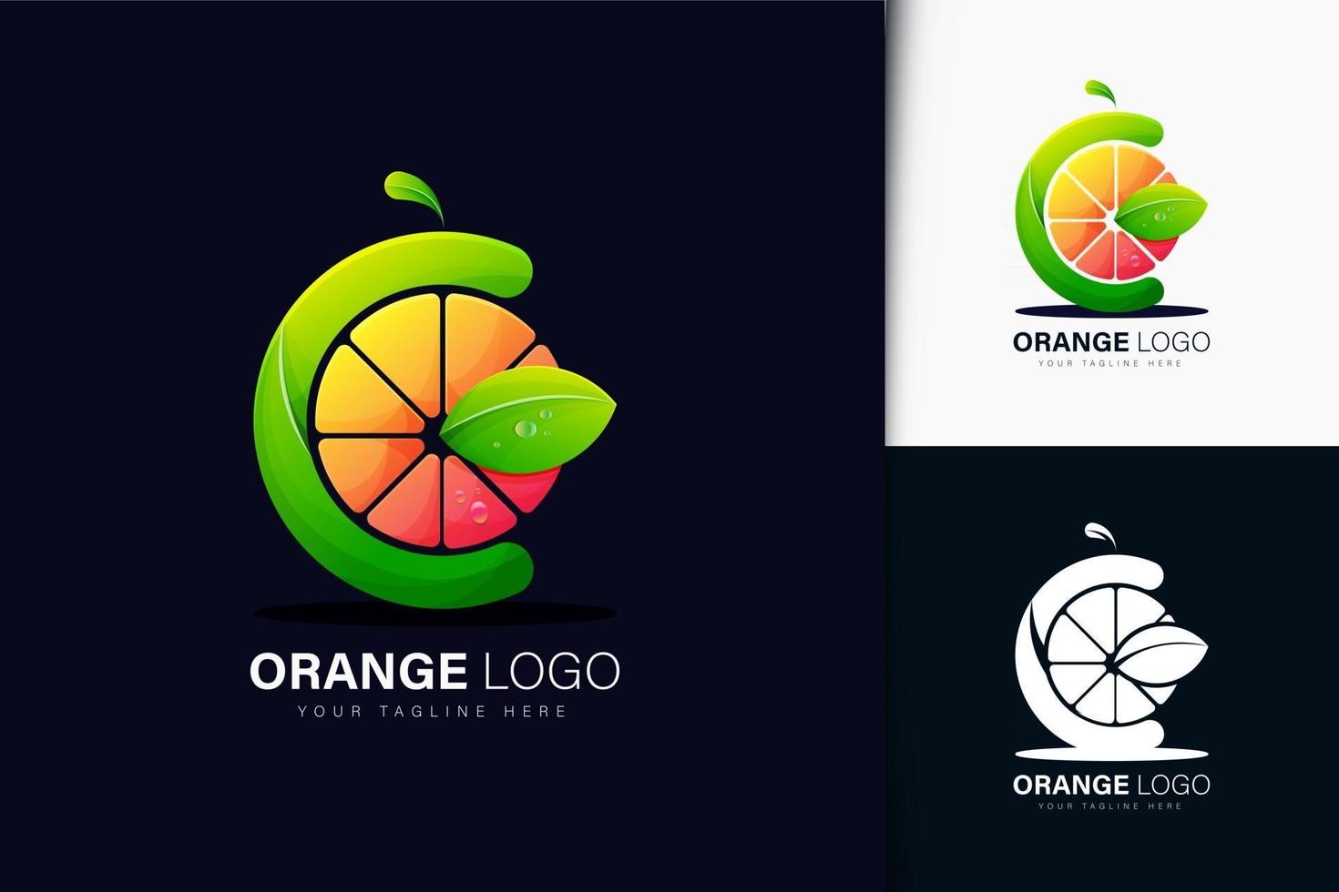 letter c en oranje logo met verloop vector
