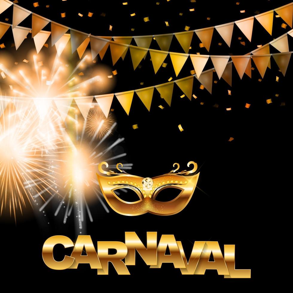 carnaval gouden banner vector