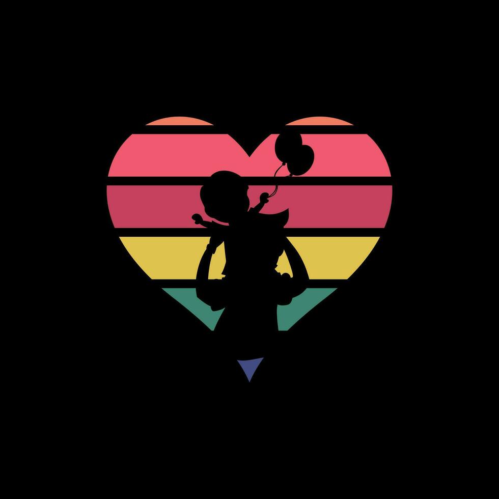 vader dag in liefde teken logo ontwerp sjabloon, abstract vector ontwerp voor globaal dag van ouders