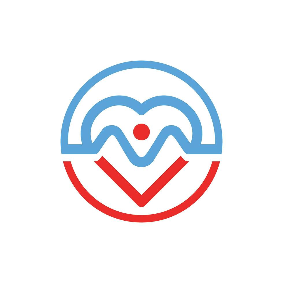 menselijk liefde met pulse ritme icoon, gezond lijn creatief logo, vector geïsoleerd ontwerp sjabloon