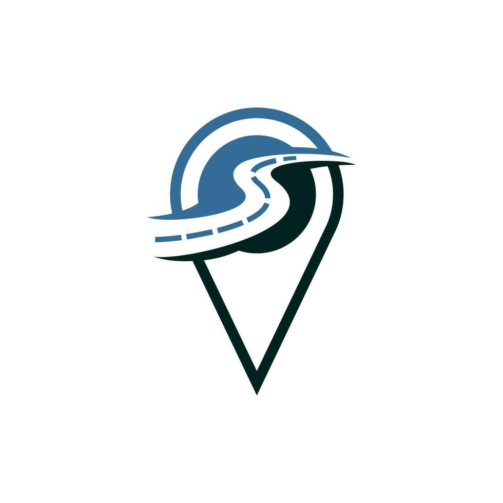 pin plaats weg vector logo. logo ontwerpen concept ontwerp sjabloon