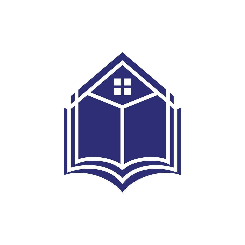 boek en huis logo ontwerp concept, modern boek huis logo sjabloon ontwerp vector, vector