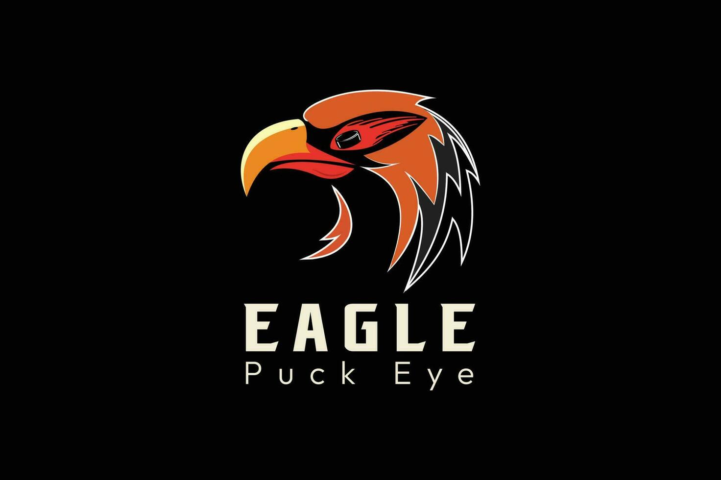 adelaar puck oog creatief elegant logo ontwerp sjabloon vector