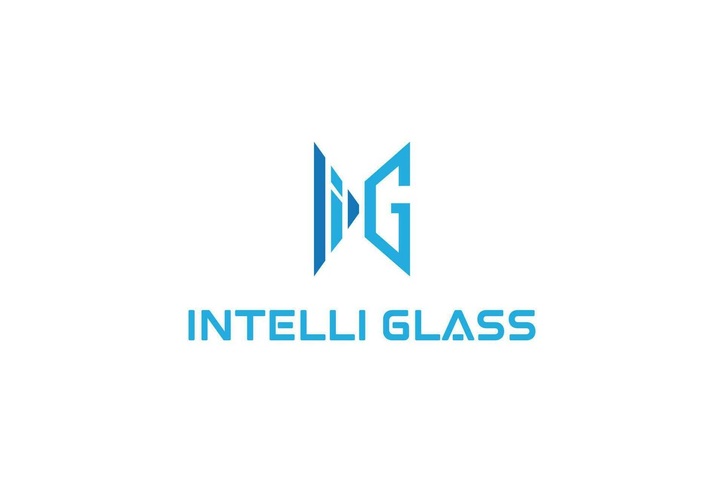 Intel glas brief ig modern logo ontwerp sjabloon vector