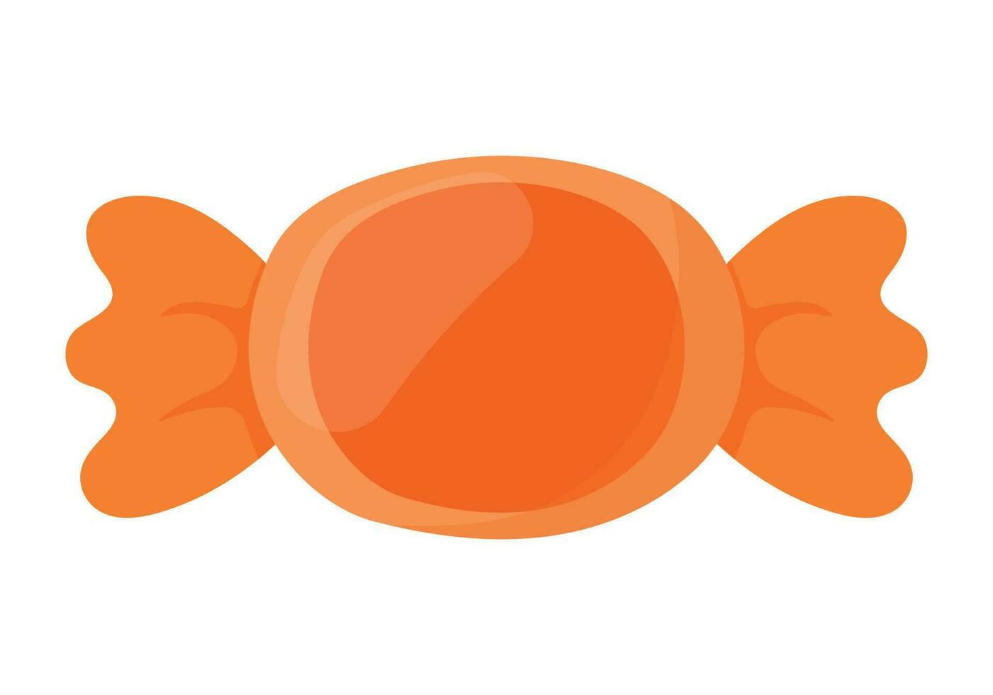 oranje fruit snoep icoon hand getekend tekenfilm tekening vector illustratie