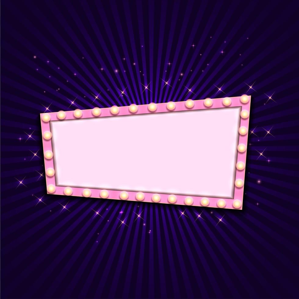 vintage 3d licht retro frame vector