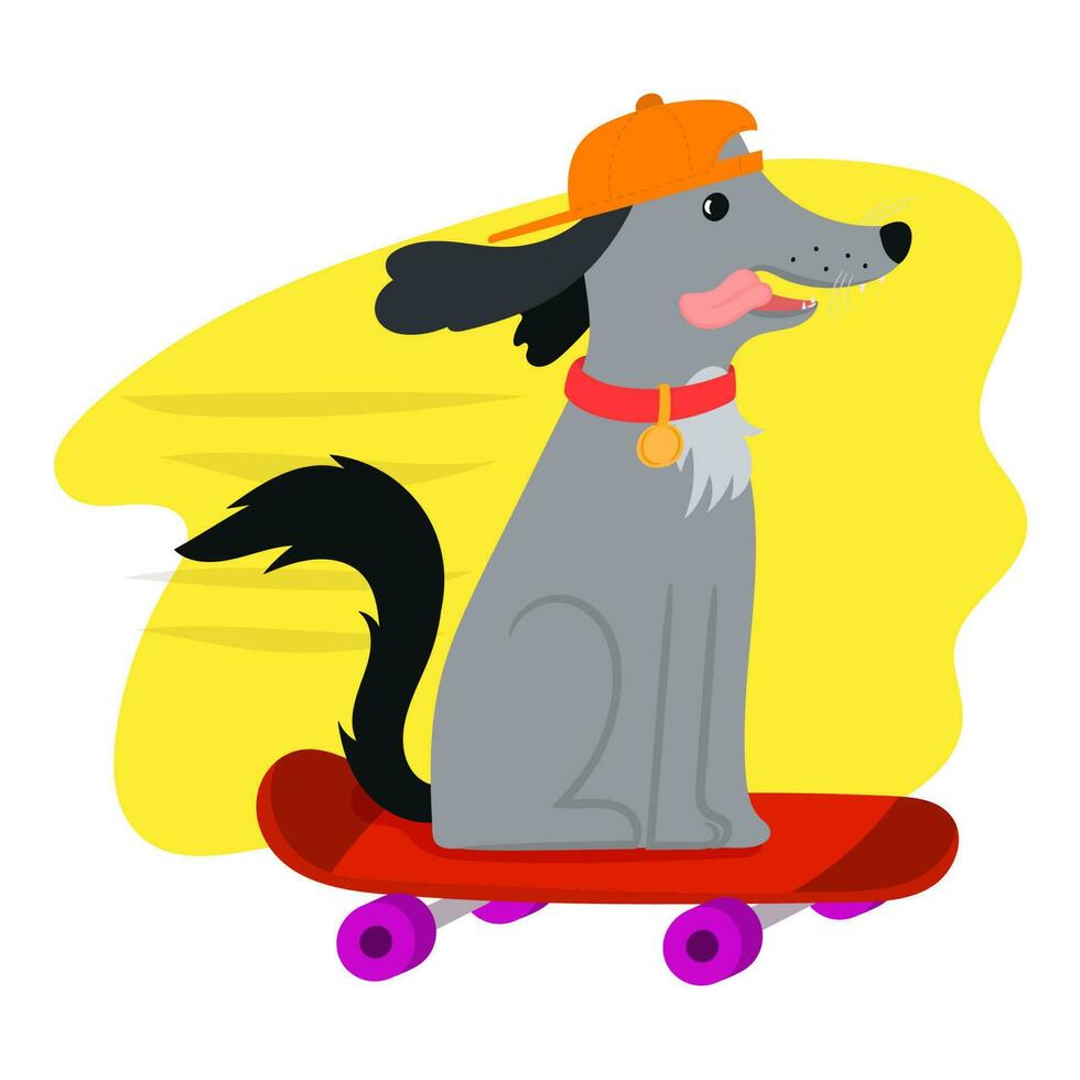 hond zomer vector illustratie. zonnig dagen.