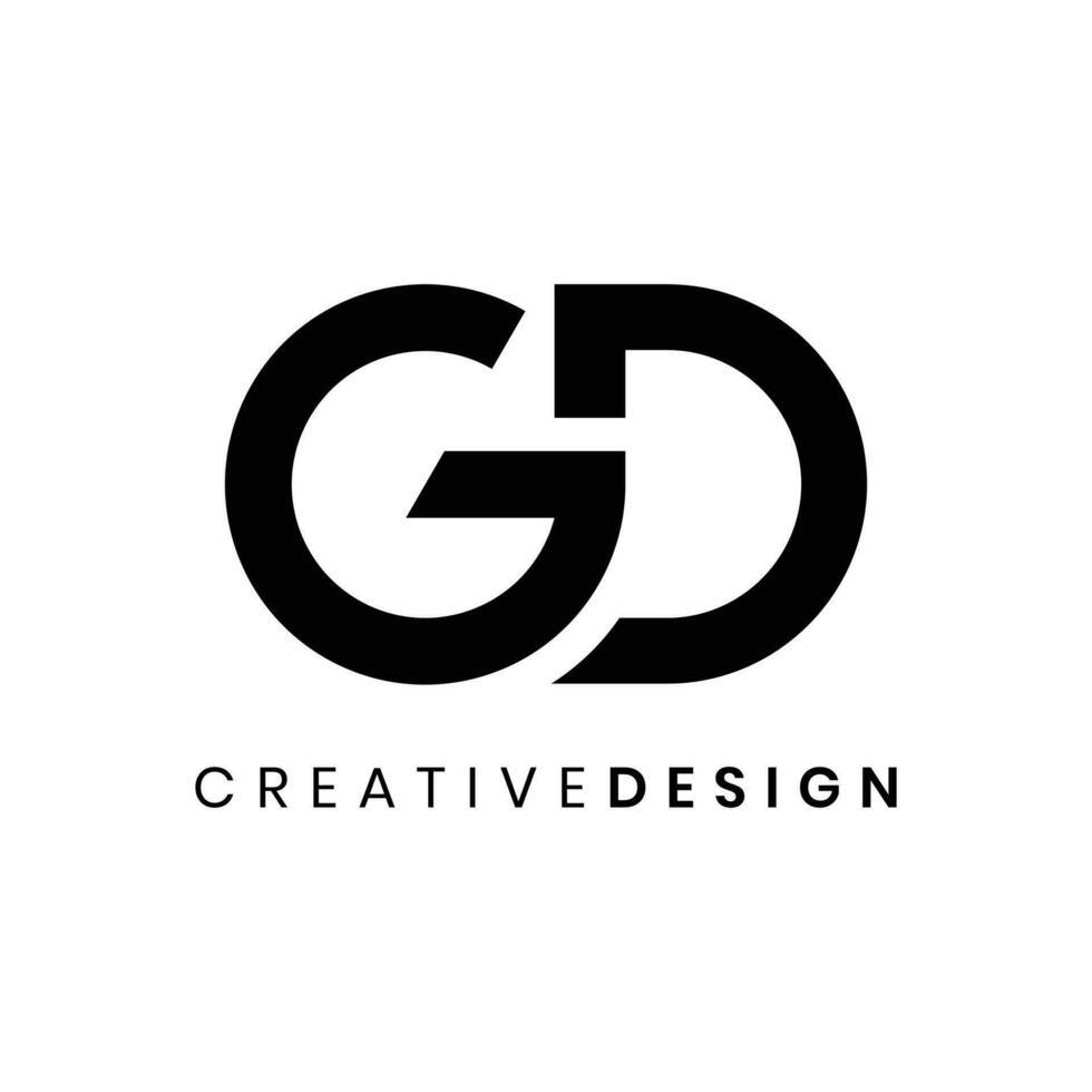 modern gemakkelijk eerste gd logo ontwerp vector illustratie