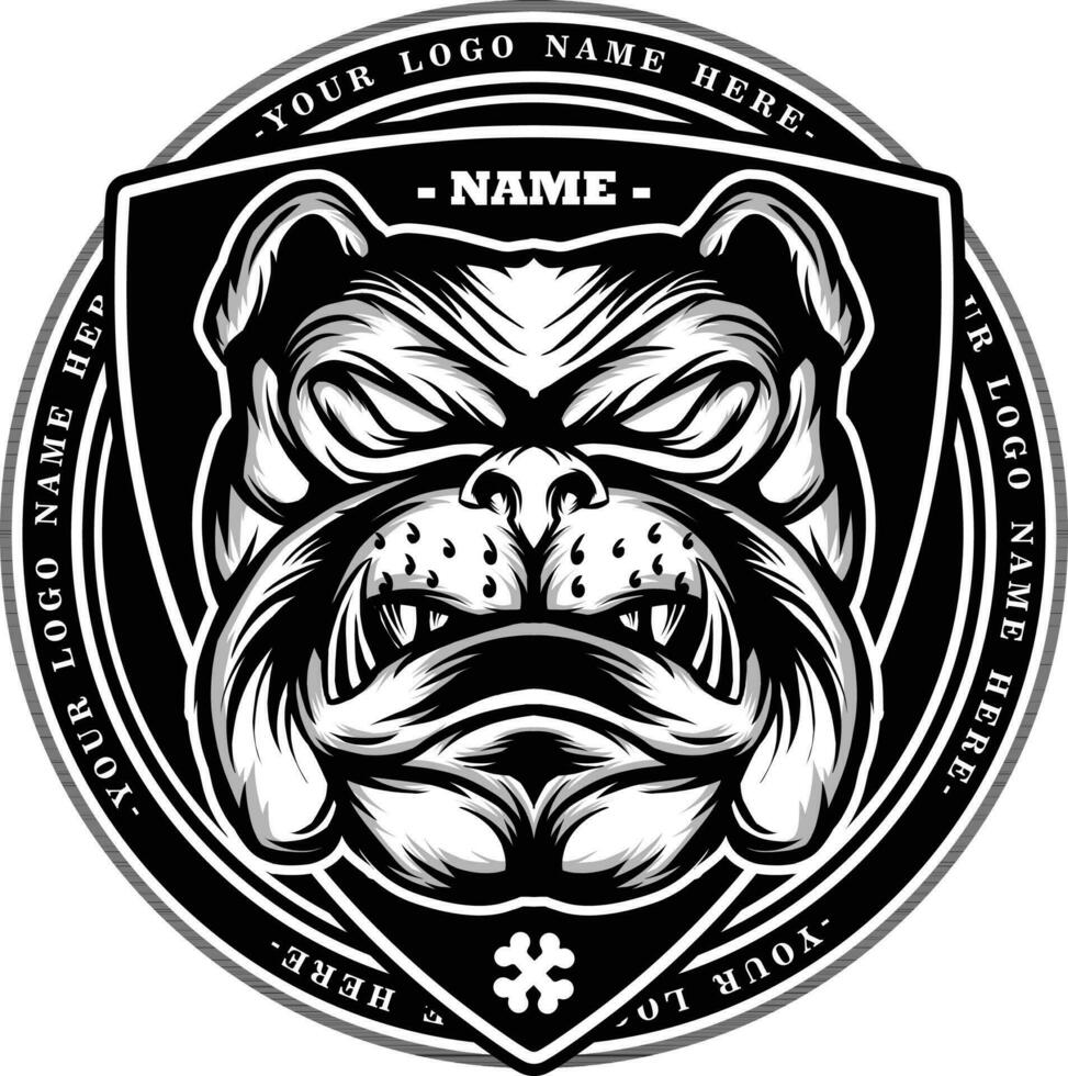 bulldog hoofd mascotte logo vector illustratie